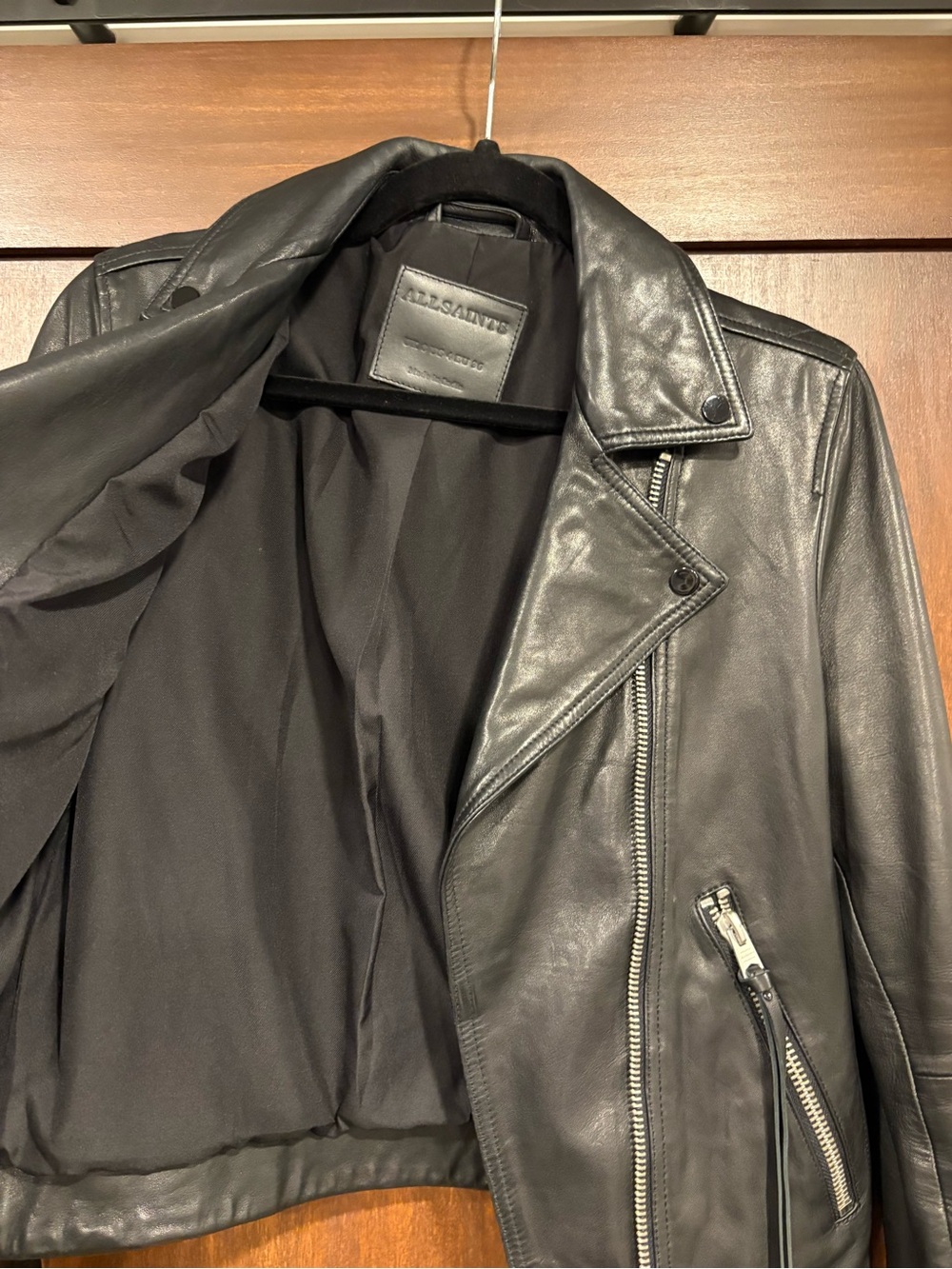 ALL SAINTS Dalby leather jacket 4 - Picture 4 of 15